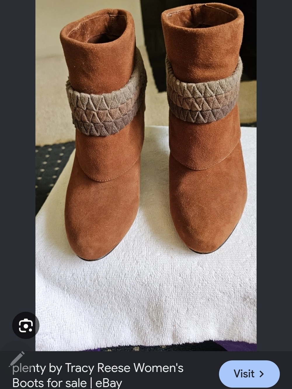 Plenty By Tracy Reese Piper Suede Folded Booties. Sz 39.5